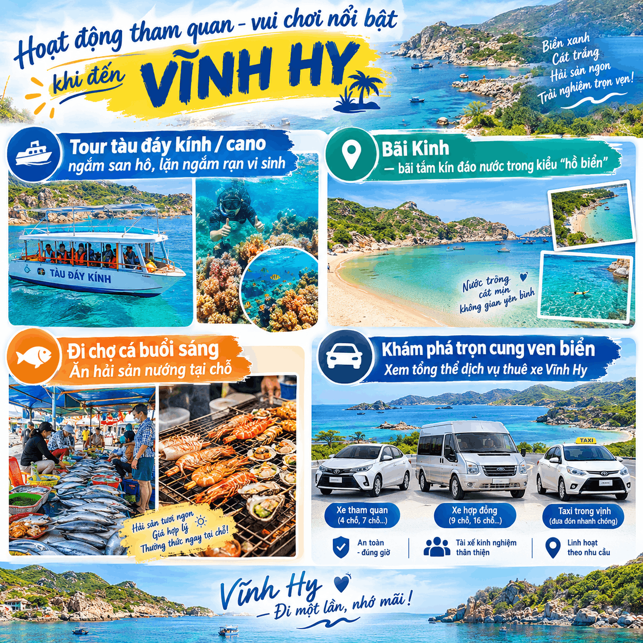 các hoạt động tham quan vui chơi tại vịnh Vĩnh Hy các hoạt động tham quan vui chơi tại vịnh Vĩnh Hy