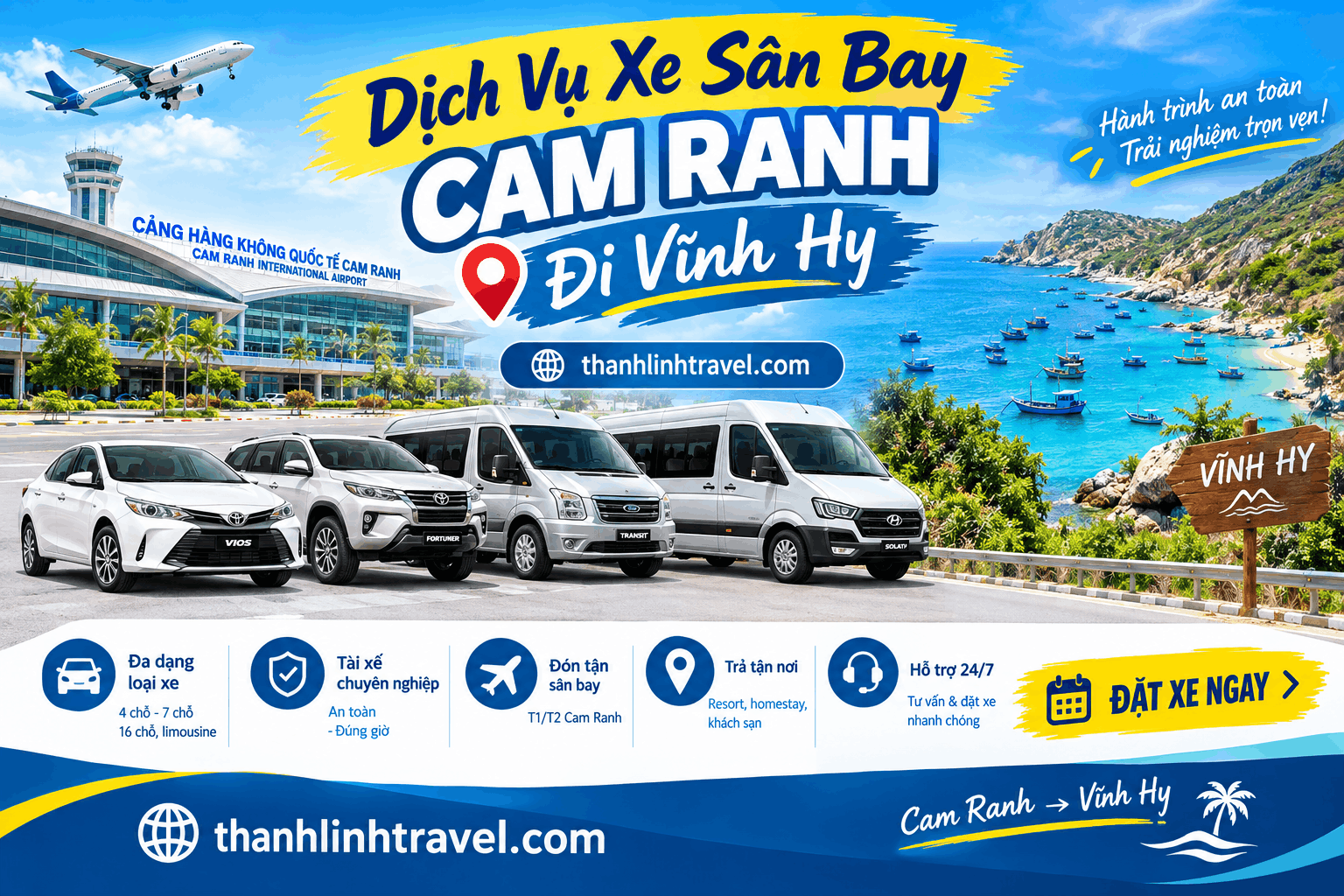 xe sân bay cam ranh đi ninh chử