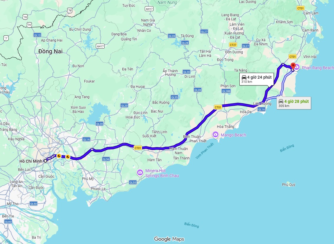 khoảng cách từ Phan Rang đến TPHCM (Sài Gòn) hơn 300km khoảng cách từ Phan Rang đến TPHCM (Sài Gòn) hơn 300km