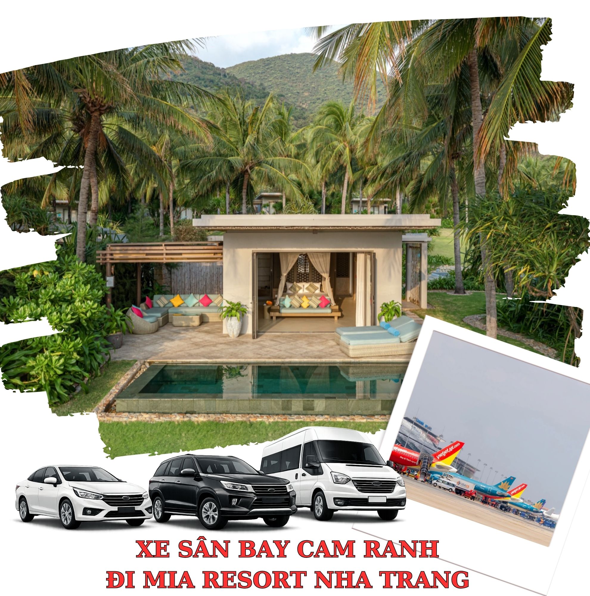 Khu nghỉ dưỡng cao cấp Mia Resort Nha Trang nằm bên bờ biển Bãi Dài