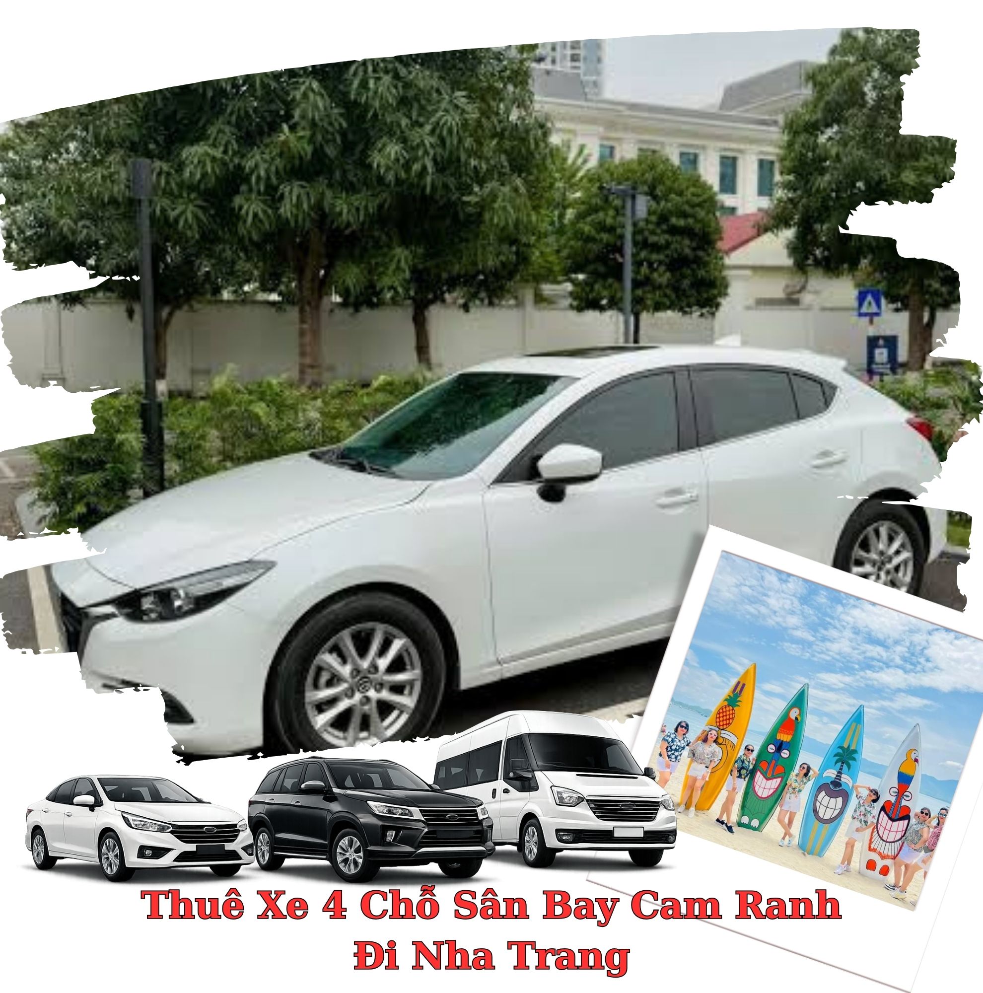 Dòng xe Mazda di chuyển êm ái, kiểu dáng sang trọng phục vụ đưa đón sân bay.