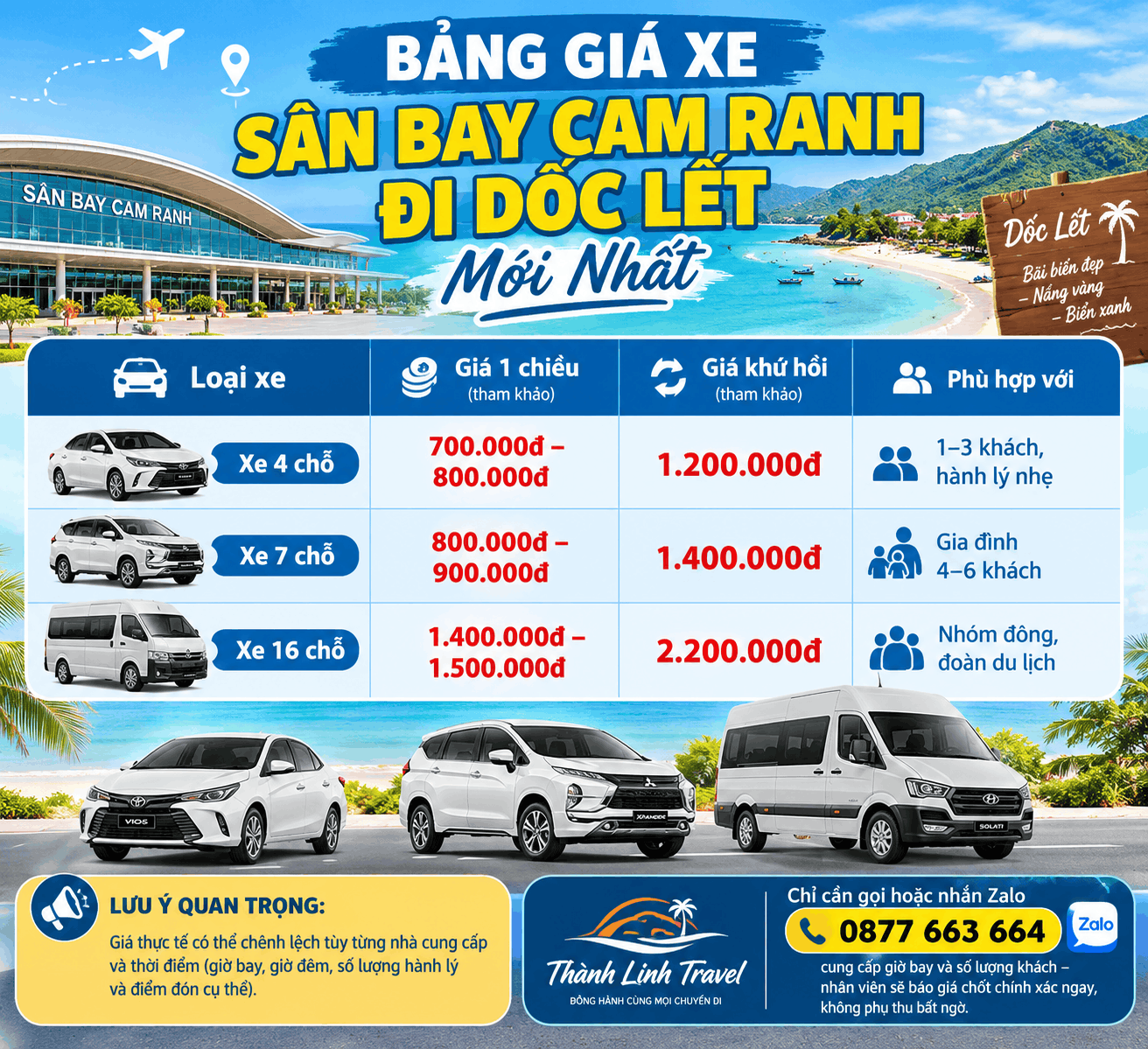 Bảng Giá Xe Sân Bay Cam Ranh Đi Dốc Lết Bảng Giá Xe Sân Bay Cam Ranh Đi Dốc Lết