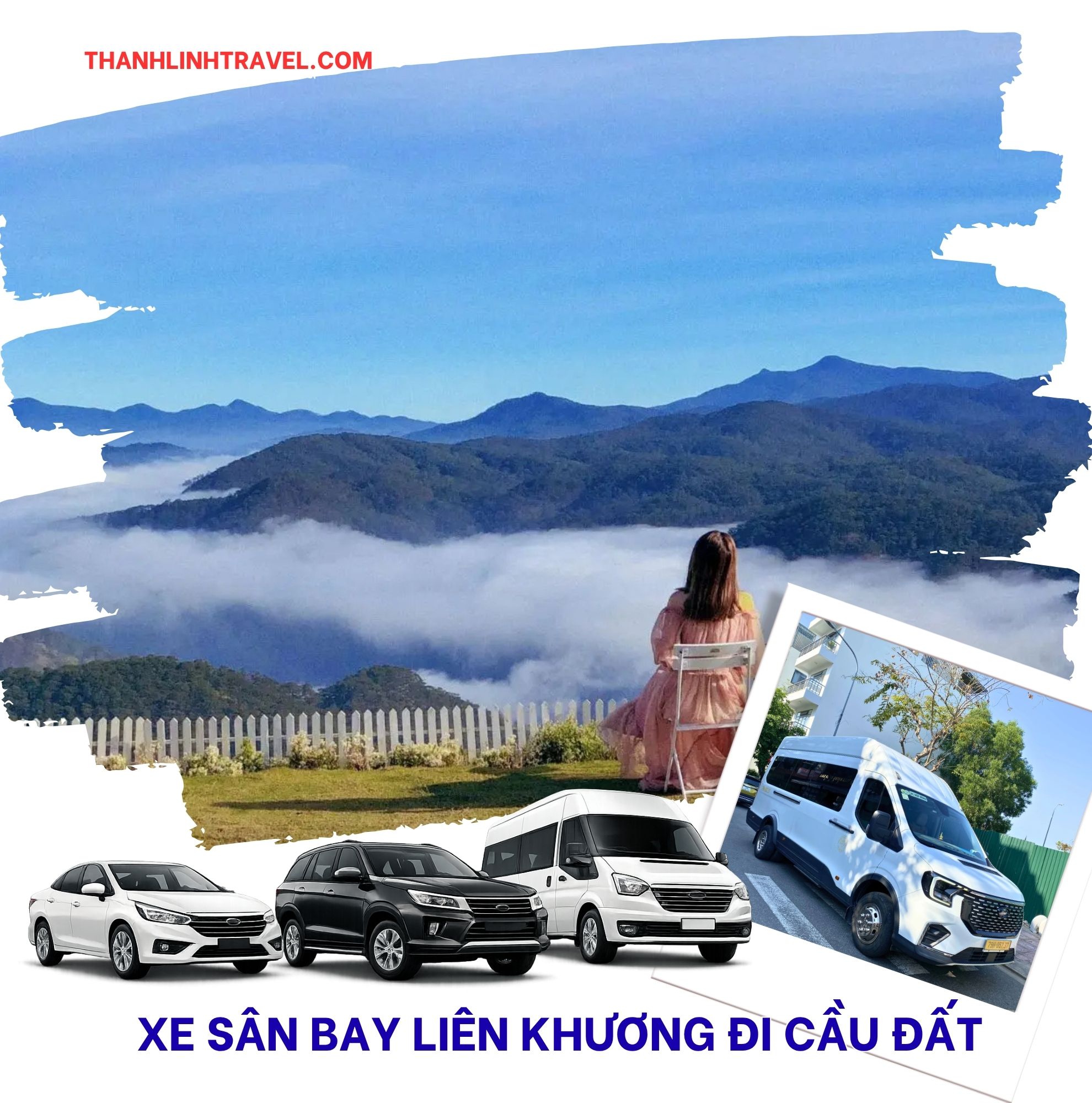 Xe 16 chỗ đưa đón đoàn khách sân bay Liên Khương đi Cầu Đất